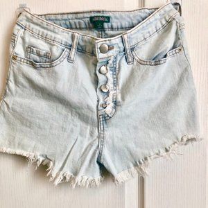 Light Wash High-Rise Denim Shorts